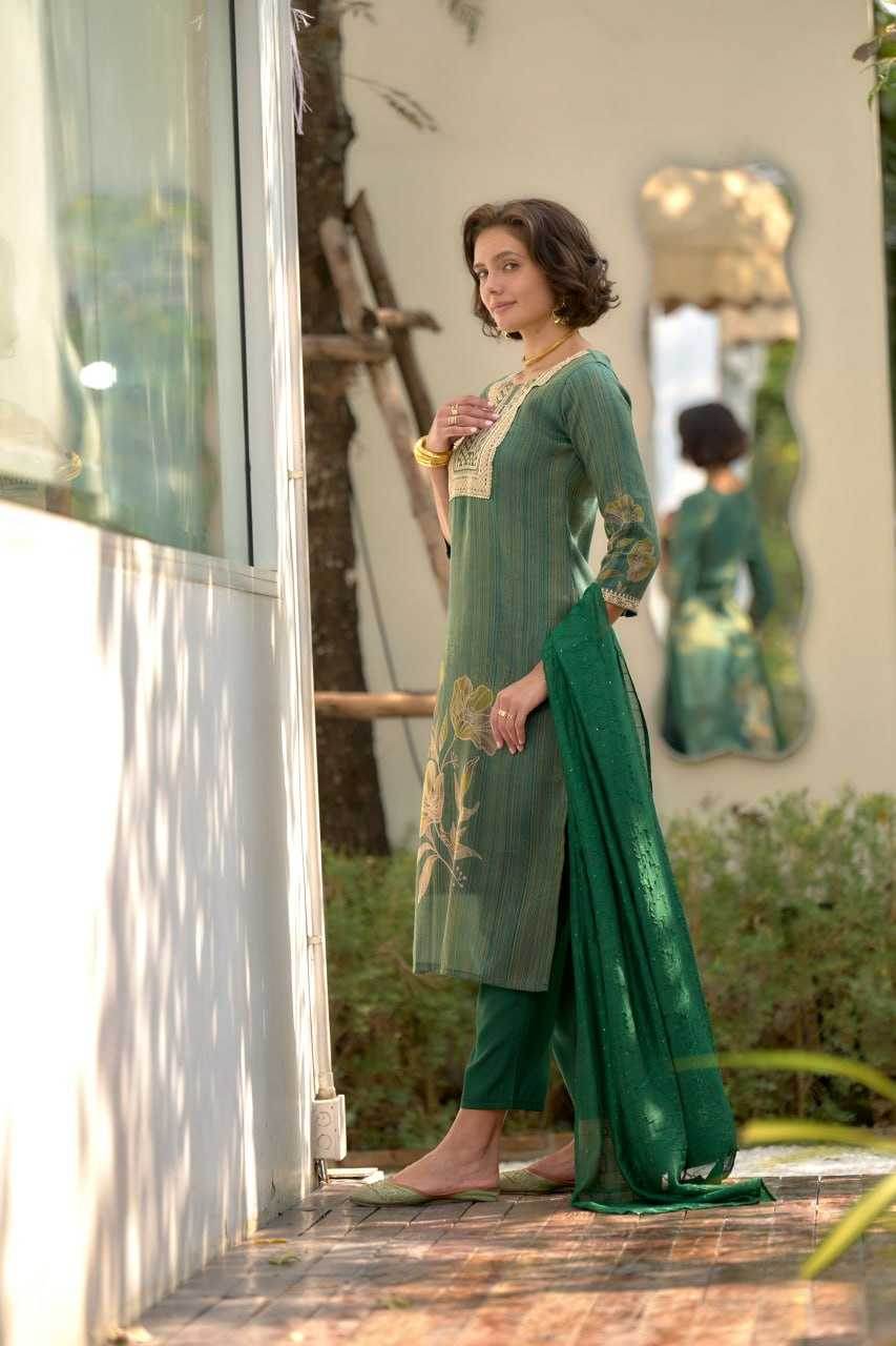 Tissue Designer Embroidered Kurti - MYLUXURY LANE ENTERPRISE
